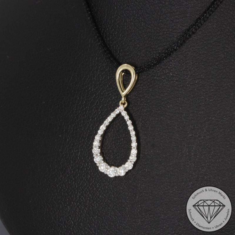 Wert 960 € Brillant Anhänger (0,24 carat) in 585er 14 K Gelbgold - 91684