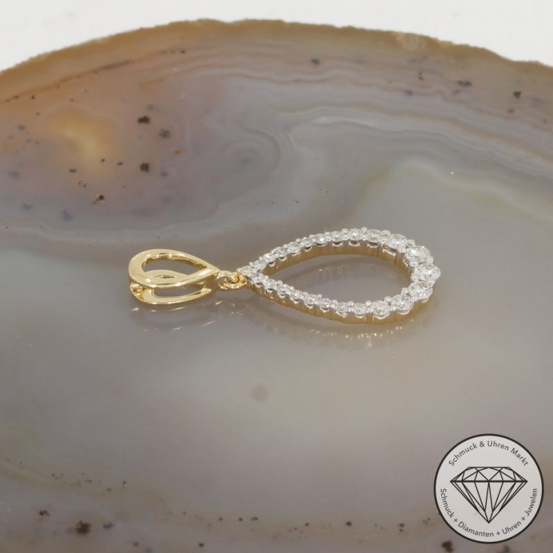 Wert 960 € Brillant Anhänger (0,24 carat) in 585er 14 K Gelbgold - 91684