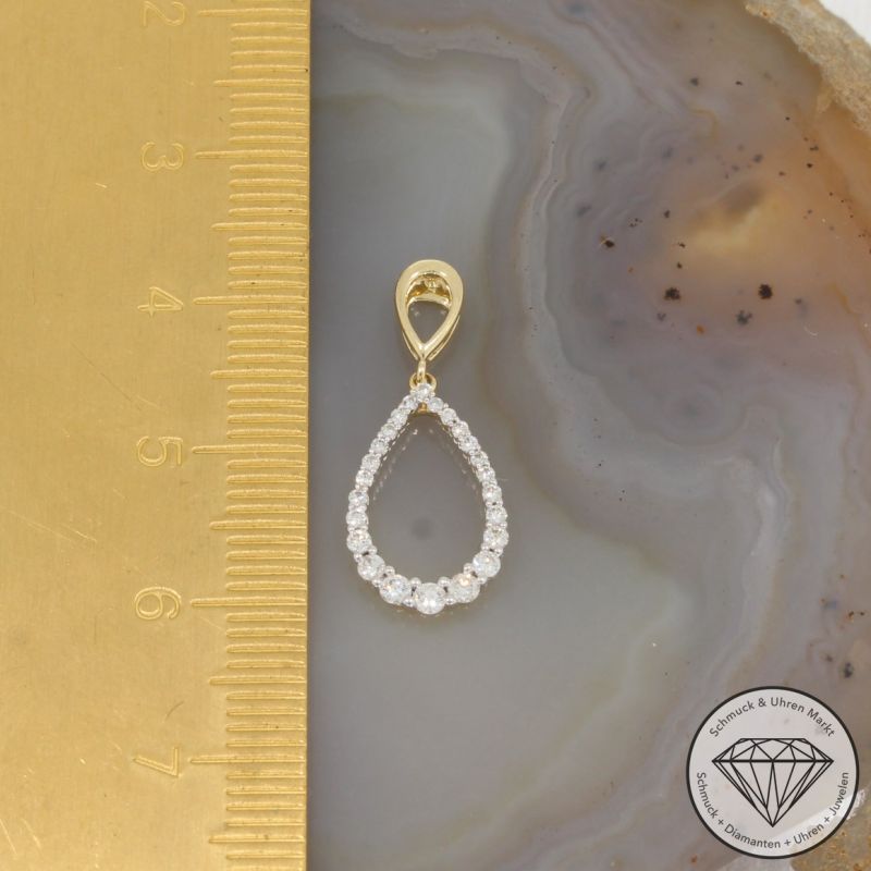 Wert 960 € Brillant Anhänger (0,24 carat) in 585er 14 K Gelbgold - 91684