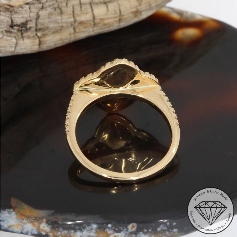 Wert 2450 € Brillant Opal Ring in 585er 14 K Gelbgold - H1074