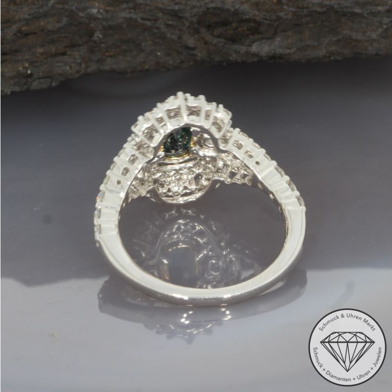 Sale! Wert 4890 € Brillant Saphir Ring in 750er 18 K Gelbgold & 950er Platin - 91691