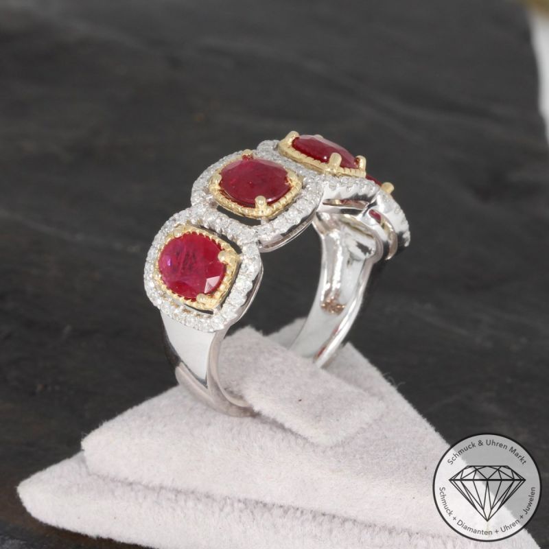 Sale! Wert 4890 € Diamant Rubin Ring in 585er 14 K Gold - 91696