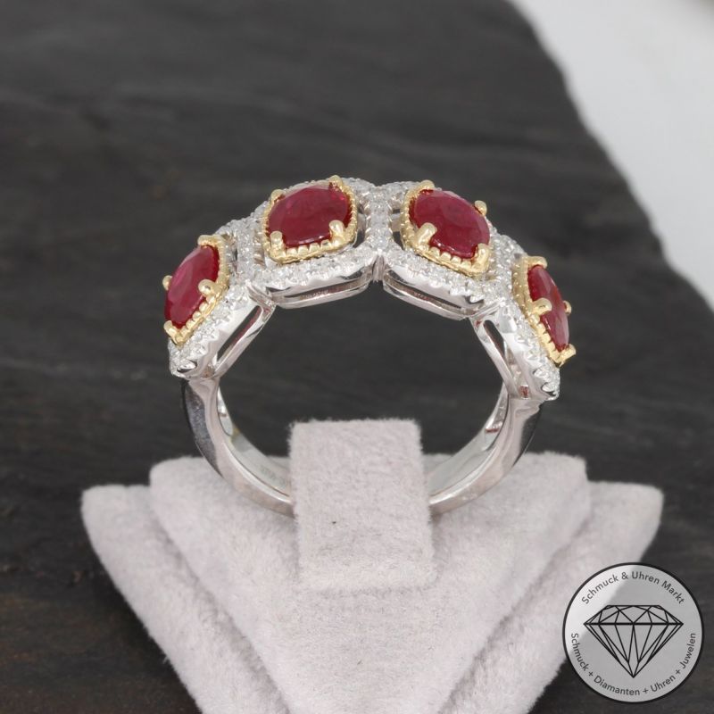 Sale! Wert 4890 € Diamant Rubin Ring in 585er 14 K Gold - 91696