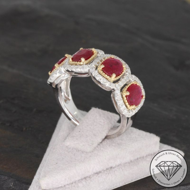 Sale! Wert 4890 € Diamant Rubin Ring in 585er 14 K Gold - 91696