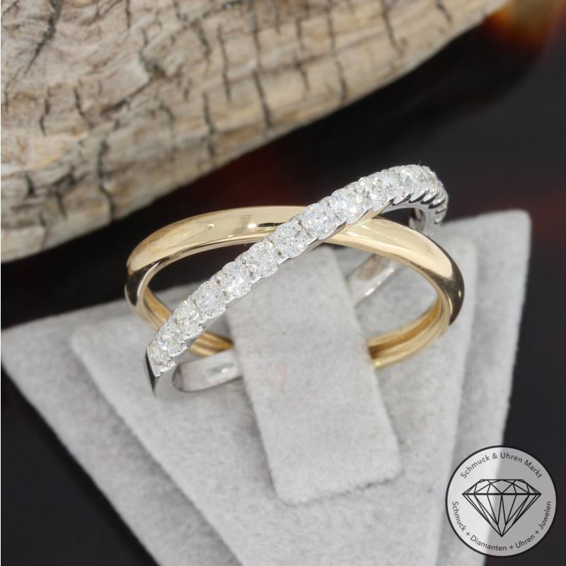 Wert 2450 € Bicolor Brillant Ring (0,60 carat) in 585er 14 K Gold - 91717