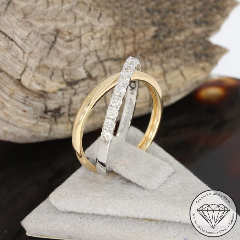 Wert 2450 € Bicolor Brillant Ring (0,60 carat) in 585er 14 K Gold - 91717