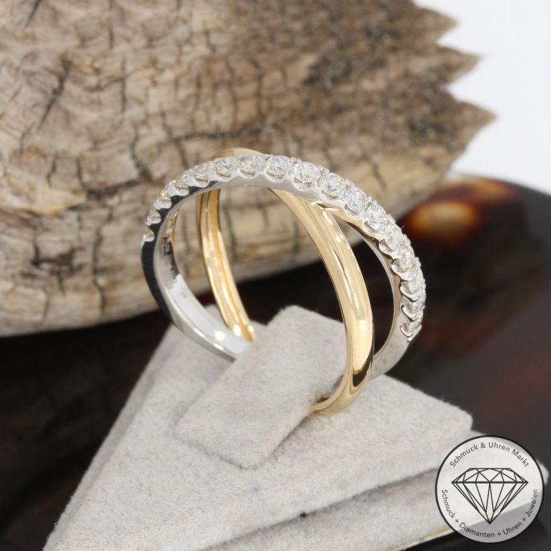 Wert 2450 € Bicolor Brillant Ring (0,60 carat) in 585er 14 K Gold - 91717