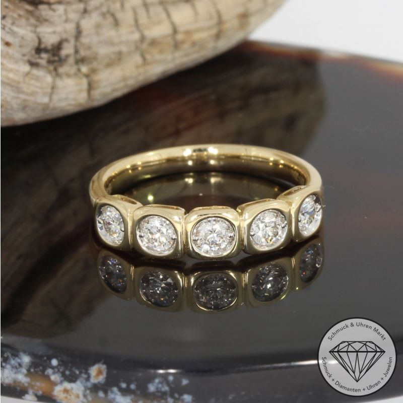 Wert 2890 € Brillant Ring (0,52 carat) in 585er 14 K Gelbgold - 91726