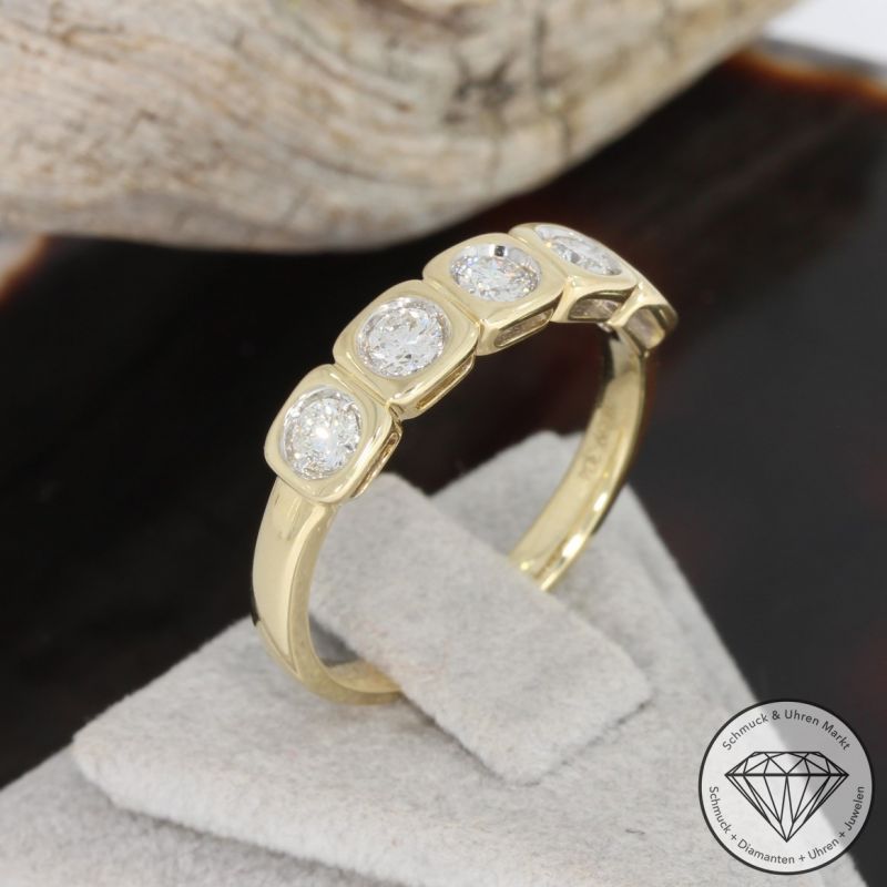 Wert 2890 € Brillant Ring (0,52 carat) in 585er 14 K Gelbgold - 91726