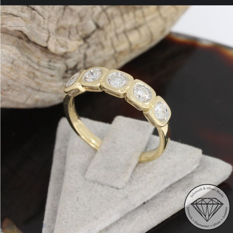 Wert 2890 € Brillant Ring (0,52 carat) in 585er 14 K Gelbgold - 91726