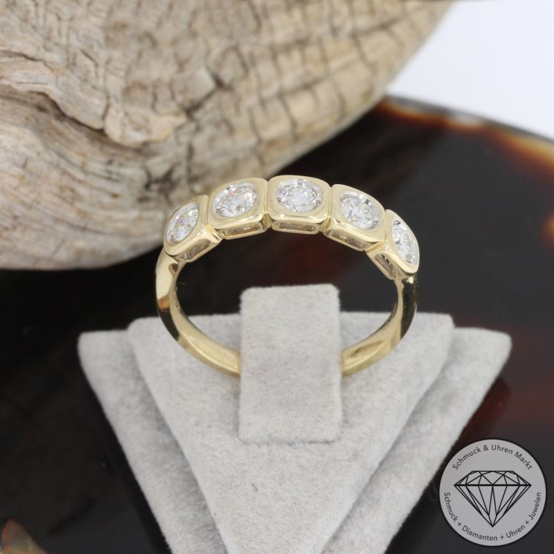 Wert 2890 € Brillant Ring (0,52 carat) in 585er 14 K Gelbgold - 91726