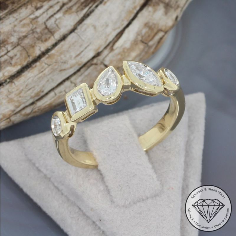 Wert 3850 € Brillant Diamant Ring in 585er 14 K Gelbgold - H1837