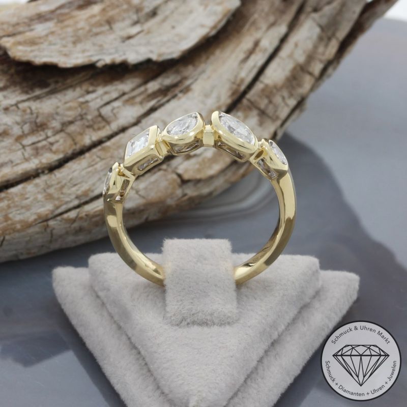 Wert 3850 € Brillant Diamant Ring in 585er 14 K Gelbgold - H1837