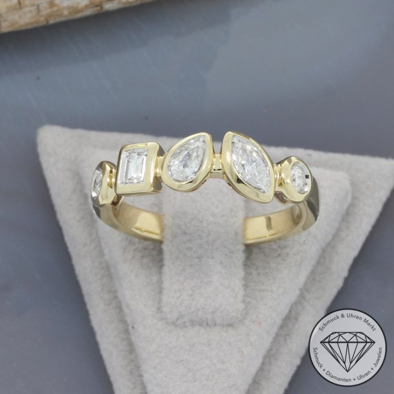 Wert 3850 € Brillant Diamant Ring in 585er 14 K Gelbgold - H1837