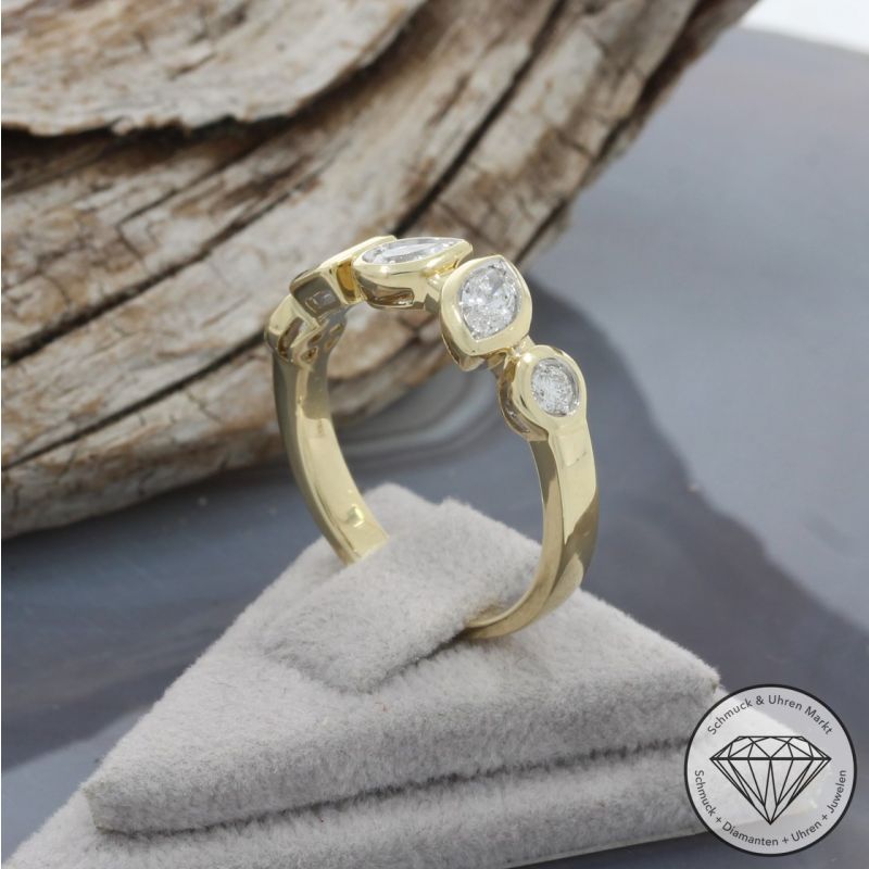 Wert 3850 € Brillant Diamant Ring in 585er 14 K Gelbgold - H1837