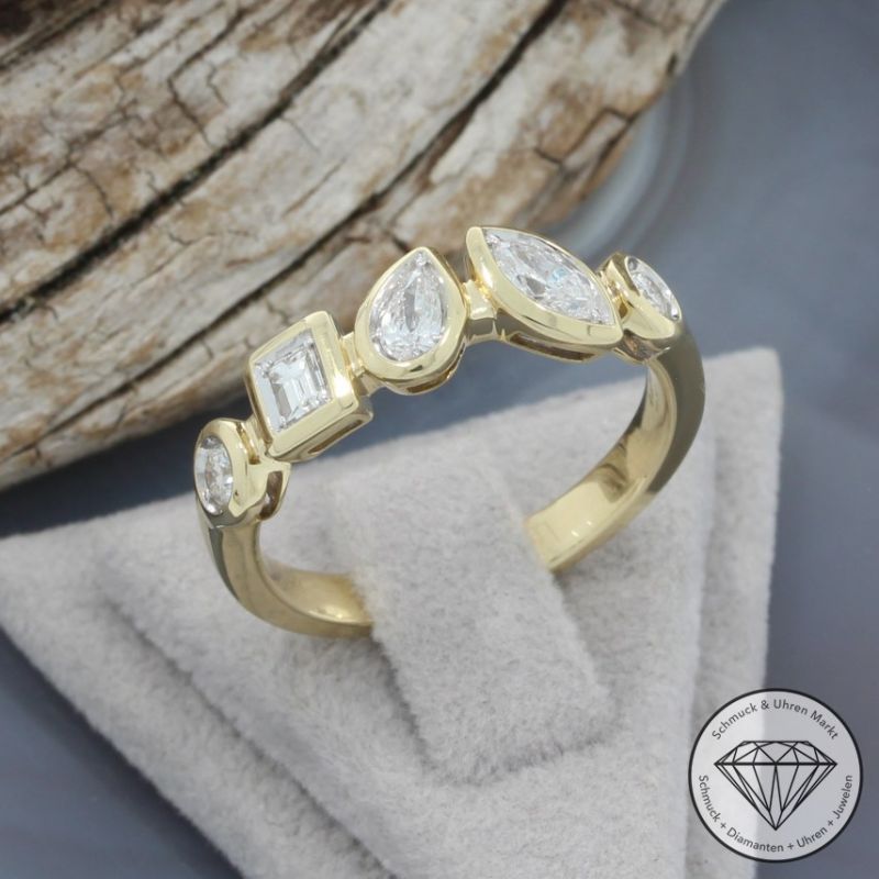Wert 3850 € Brillant Diamant Ring in 585er 14 K Gelbgold - H1837