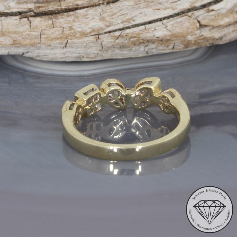 Wert 3850 € Brillant Diamant Ring in 585er 14 K Gelbgold - H1837
