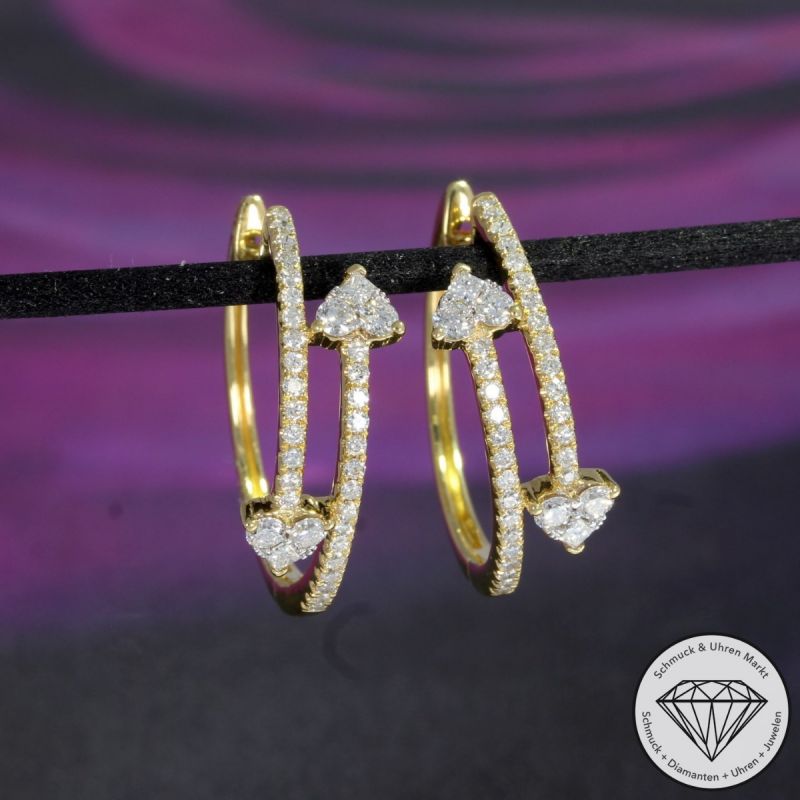 Wert 3990 € Brillant Diamant Creolen in 750er 18 K Gelbgold - 91775