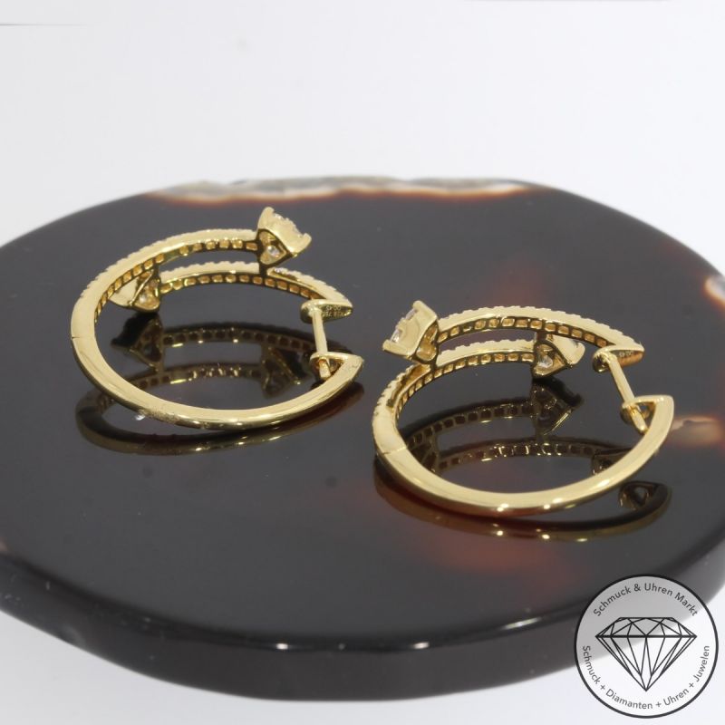 Wert 3990 € Brillant Diamant Creolen in 750er 18 K Gelbgold - 91775