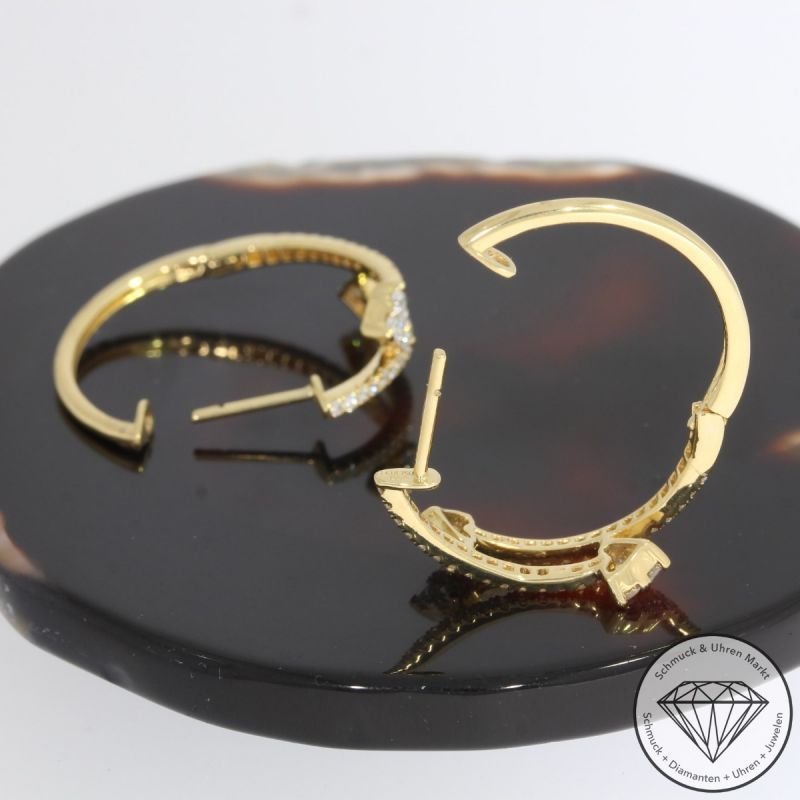 Wert 3990 € Brillant Diamant Creolen in 750er 18 K Gelbgold - 91775