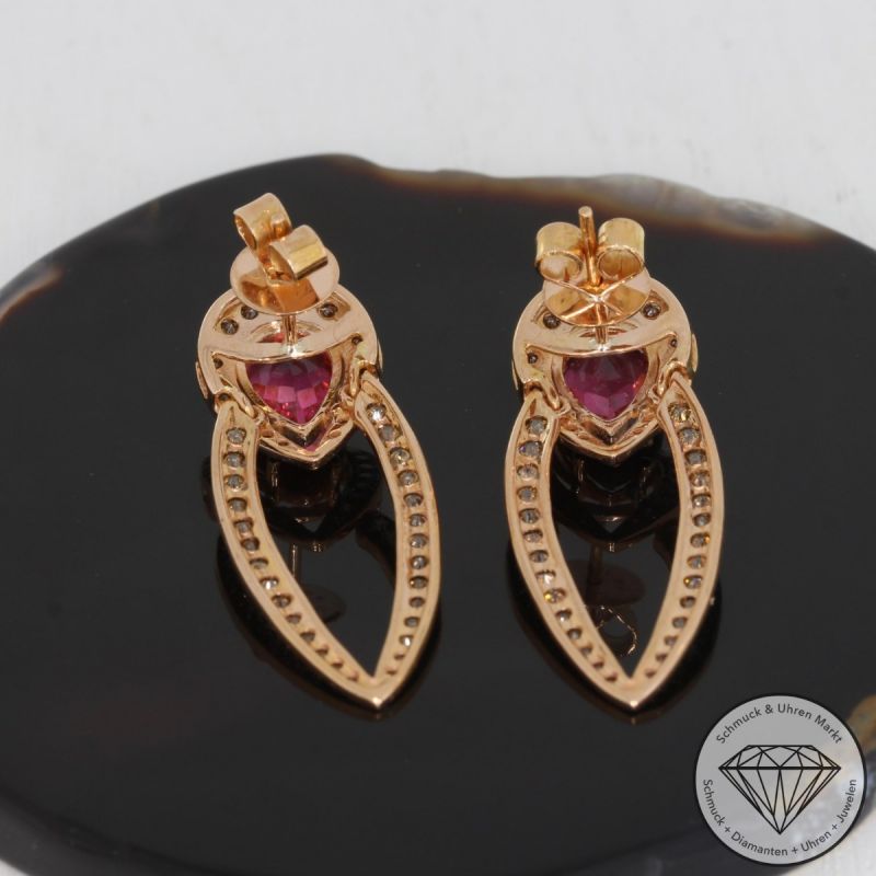Sale! Wert 3390 € Brillant Turmalin Ohrringe in 750er 18 K Rosegold - 91786