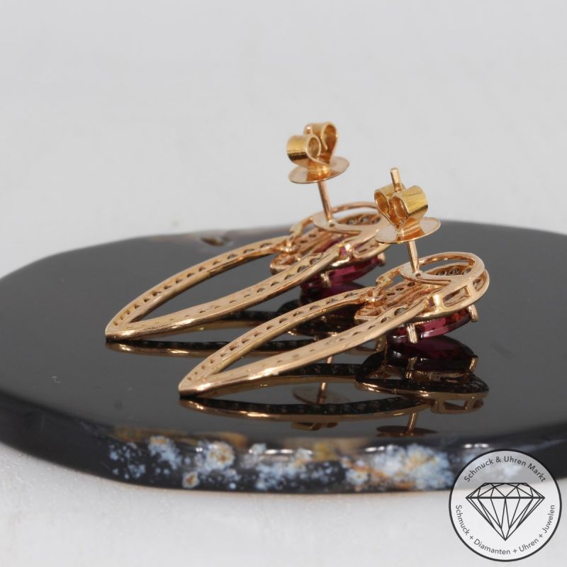 Sale! Wert 3390 € Brillant Turmalin Ohrringe in 750er 18 K Rosegold - 91786