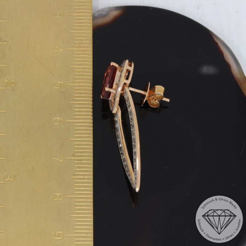 Sale! Wert 3390 € Brillant Turmalin Ohrringe in 750er 18 K Rosegold - 91786