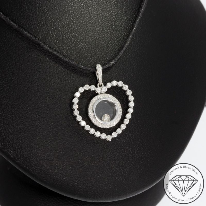 Wert 2050 € Brillant Anhänger Herz (0,55 carat) in 750er 18 K Weißgold - 91811