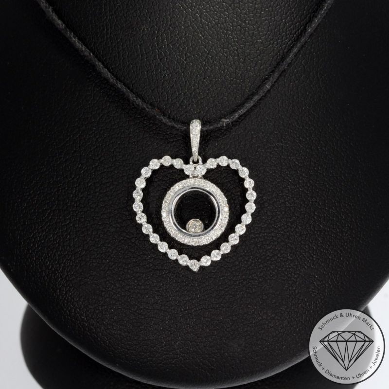 Wert 2050 € Brillant Anhänger Herz (0,55 carat) in 750er 18 K Weißgold - 91811