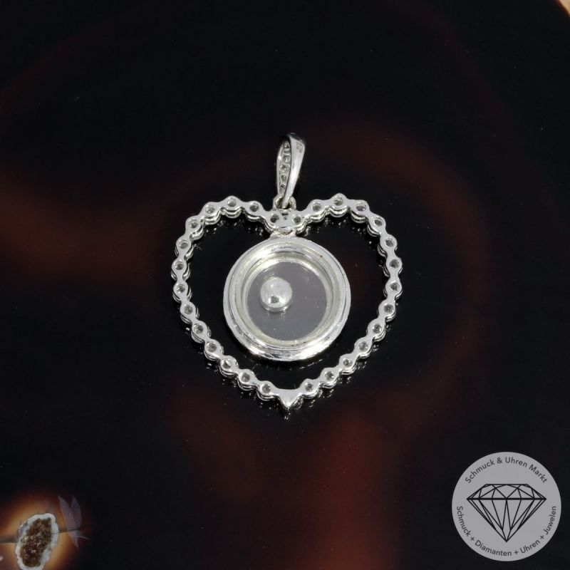 Wert 2050 € Brillant Anhänger Herz (0,55 carat) in 750er 18 K Weißgold - 91811