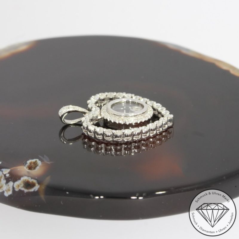 Wert 2050 € Brillant Anhänger Herz (0,55 carat) in 750er 18 K Weißgold - 91811
