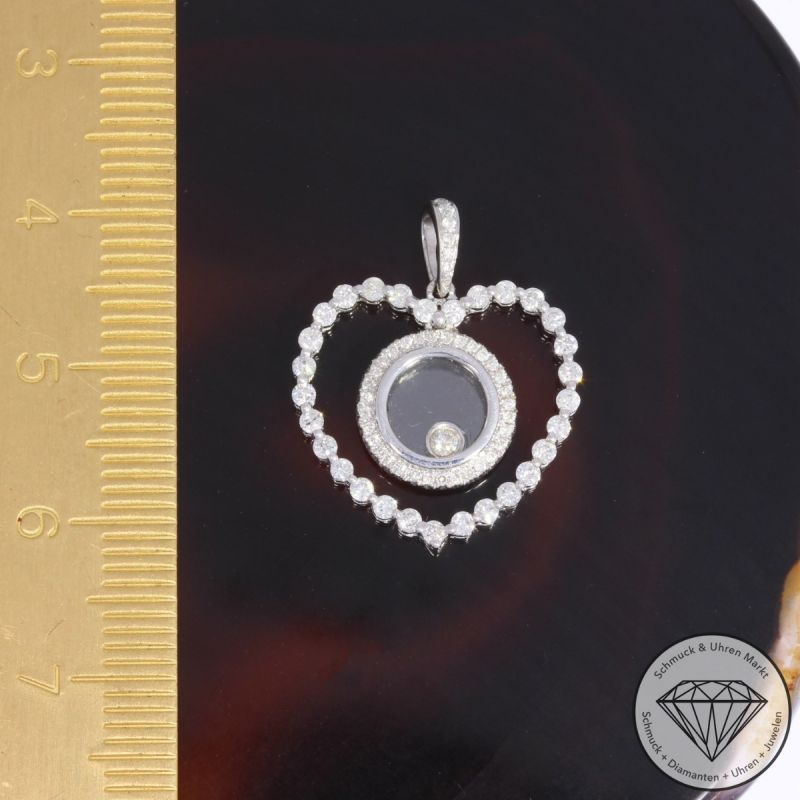 Wert 2050 € Brillant Anhänger Herz (0,55 carat) in 750er 18 K Weißgold - 91811