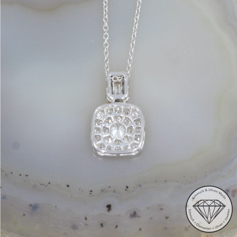 Wert 1950 € Brillant Diamant Anhänger mit Kette in 750er 18 K Weißgold - 91826