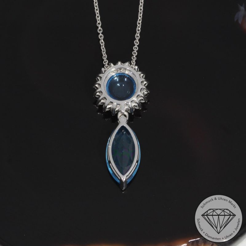 Wert 1250 € Brillant Topas Collier in 750er 18 K Weißgold - 91832