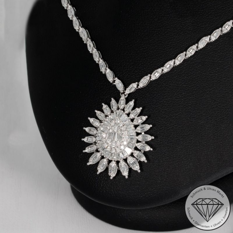 Wert 15690 € Brillant Diamant Collier in 750er 18 K Weißgold - 91844