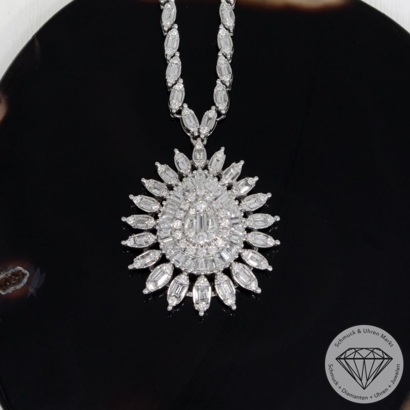 Wert 15690 € Brillant Diamant Collier in 750er 18 K Weißgold - 91844