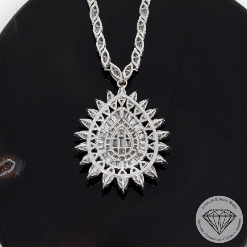 Wert 15690 € Brillant Diamant Collier in 750er 18 K Weißgold - 91844
