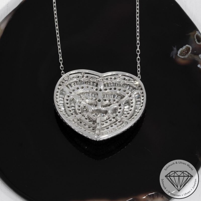 Sale! Wert 9150 € Brillant Diamant Collier Herz in 750er 18 K Weißgold - 91849