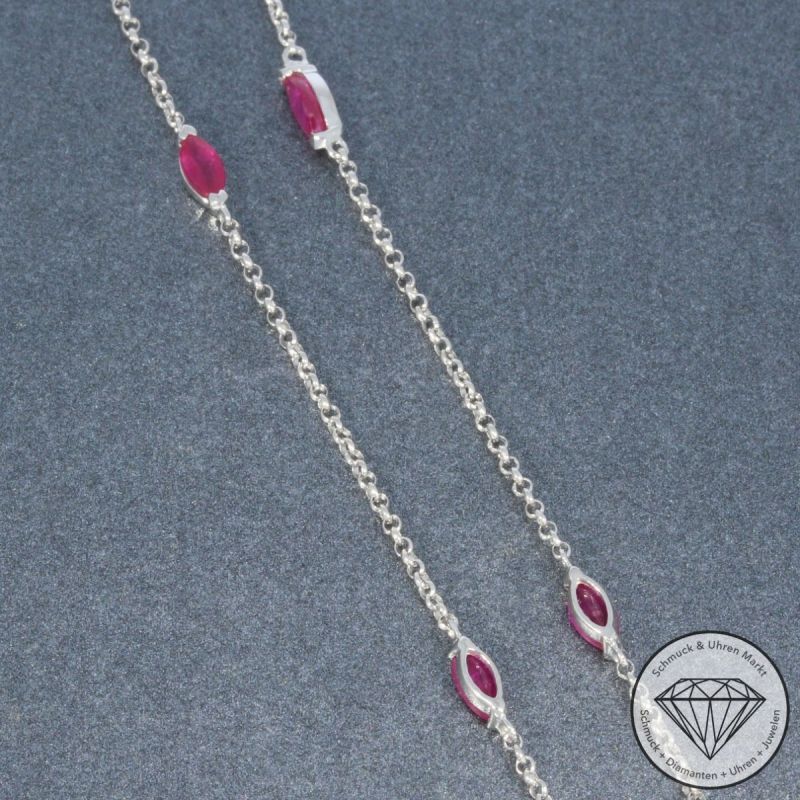 Wert 4950 € Brillant Diamant Rubin Collier in 750er 18 K Weißgold - 91862