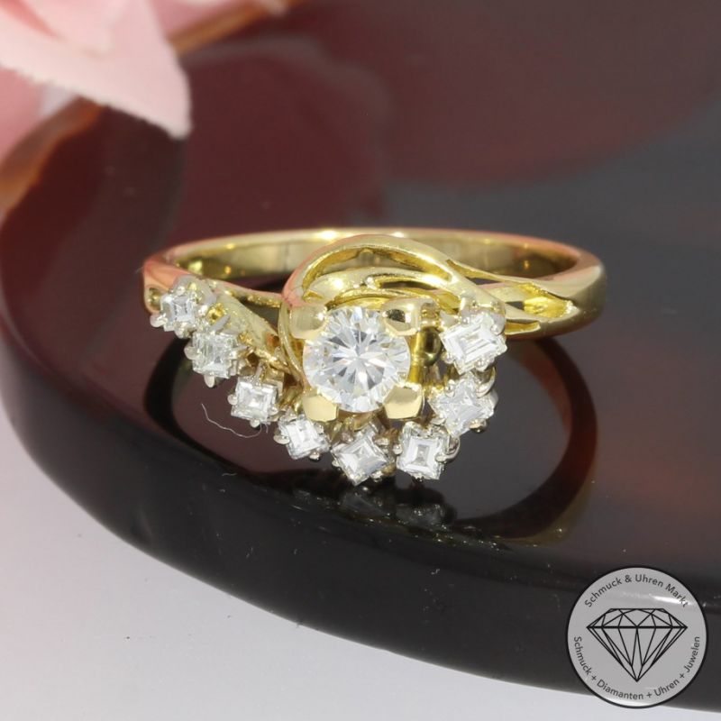 Wert 1650 € Brillant Diamant Ring in 750er 18 K Gelbgold - 91924