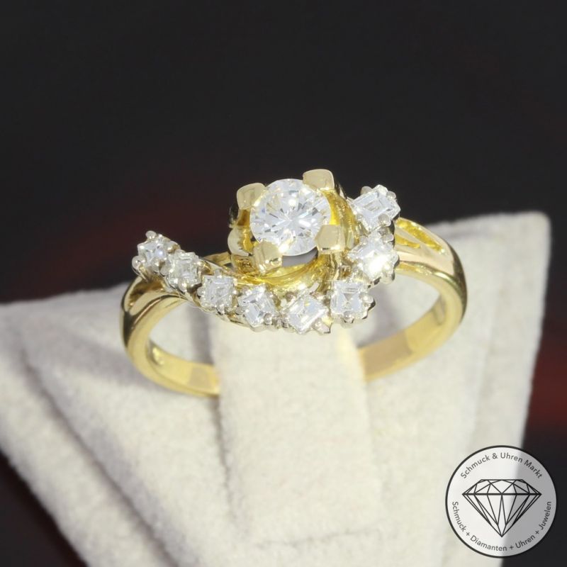 Wert 1650 € Brillant Diamant Ring in 750er 18 K Gelbgold - 91924