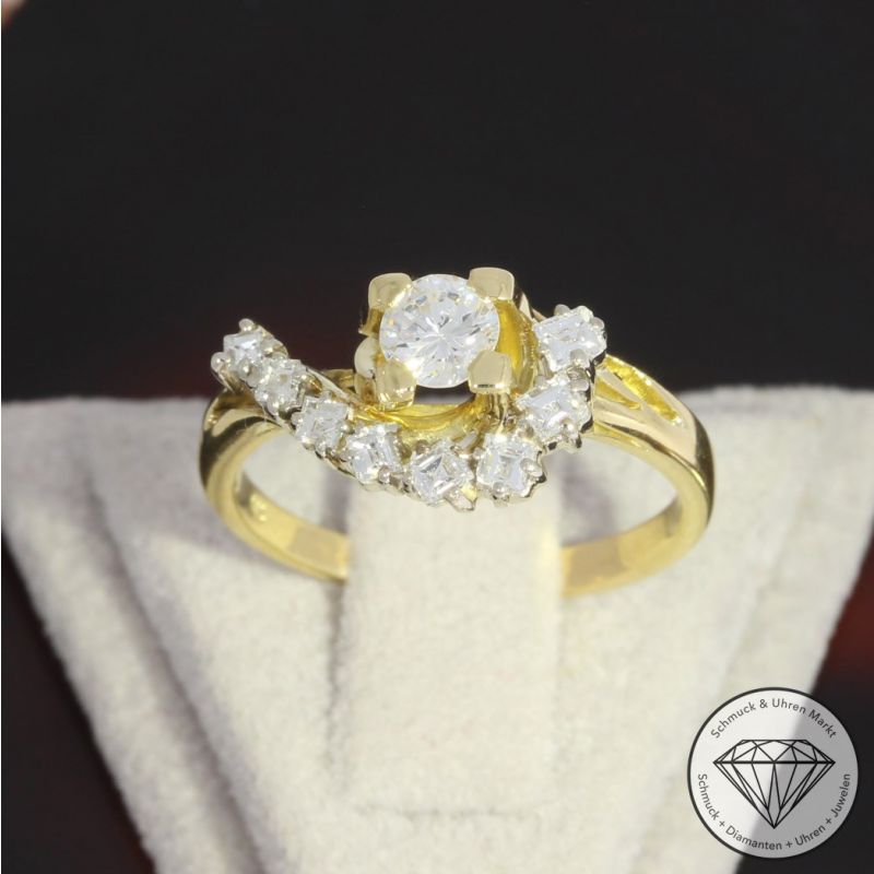Wert 1650 € Brillant Diamant Ring in 750er 18 K Gelbgold - 91924
