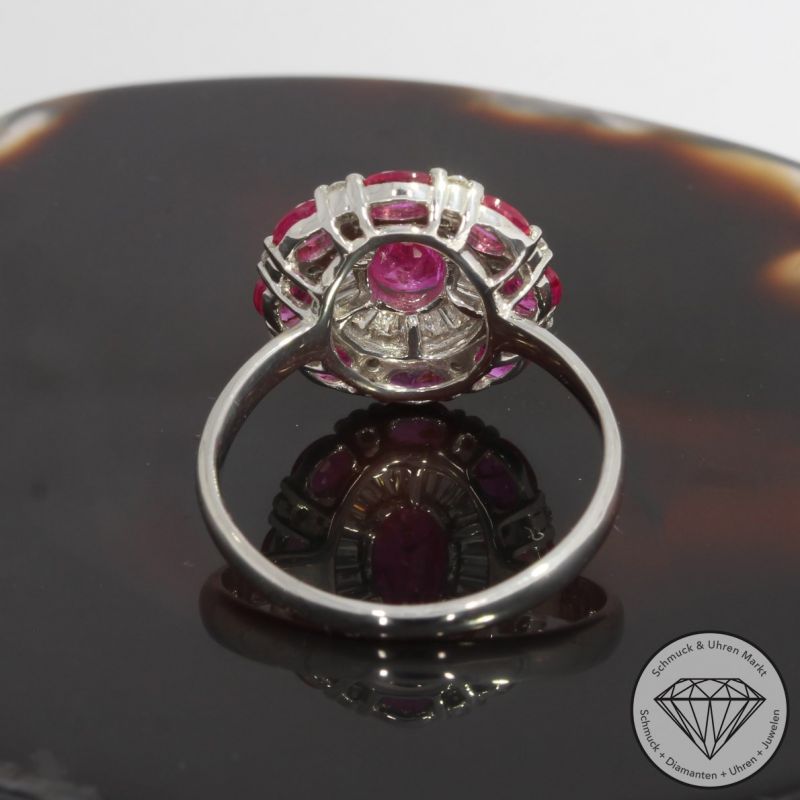 Wert 3250 € Brillant Diamant Rubin Ring in 750er 18 K Weißgold - 92030