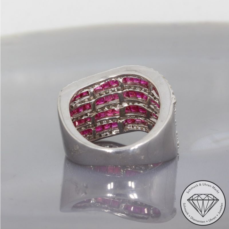 Wert 7450 € Brillant Rubin Ring in 750er 18 K Weißgold - 92034