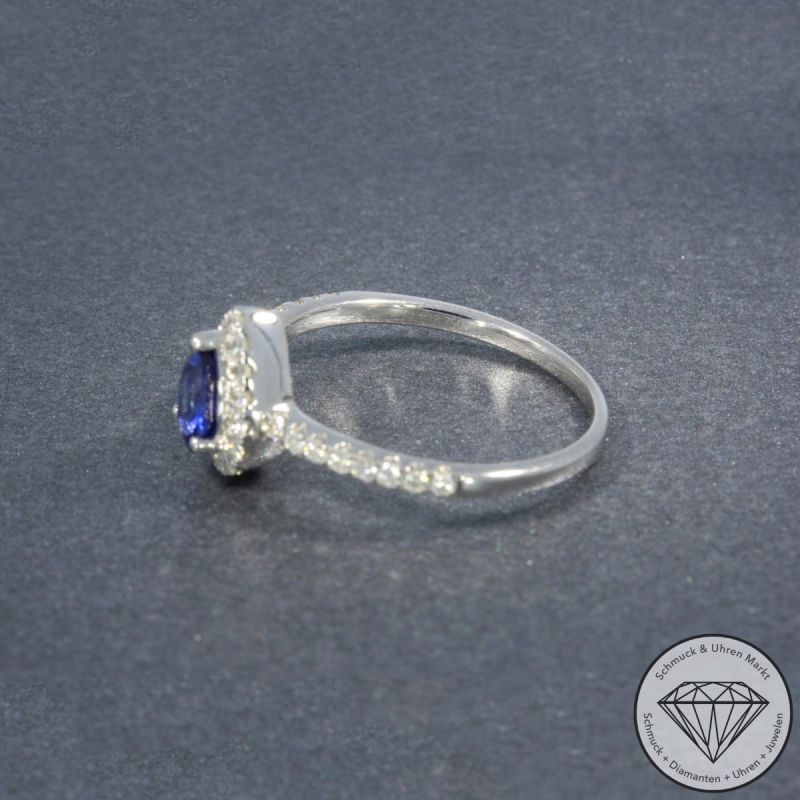 Wert 1650 € Brillant Saphir Ring in 750er 18 K Weißgold - 92035