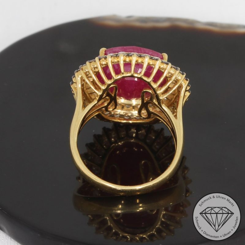 Wert 15950 € Brillant Rubin Ring in 750er 18 K Gelbgold - 92042
