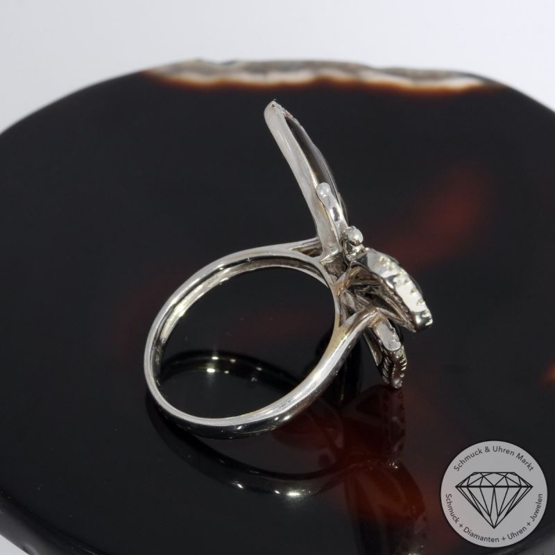 Wert 1990 € Brillant Perlmutt Ring Schmetterling in 750er 18 K Weißgold - 92056