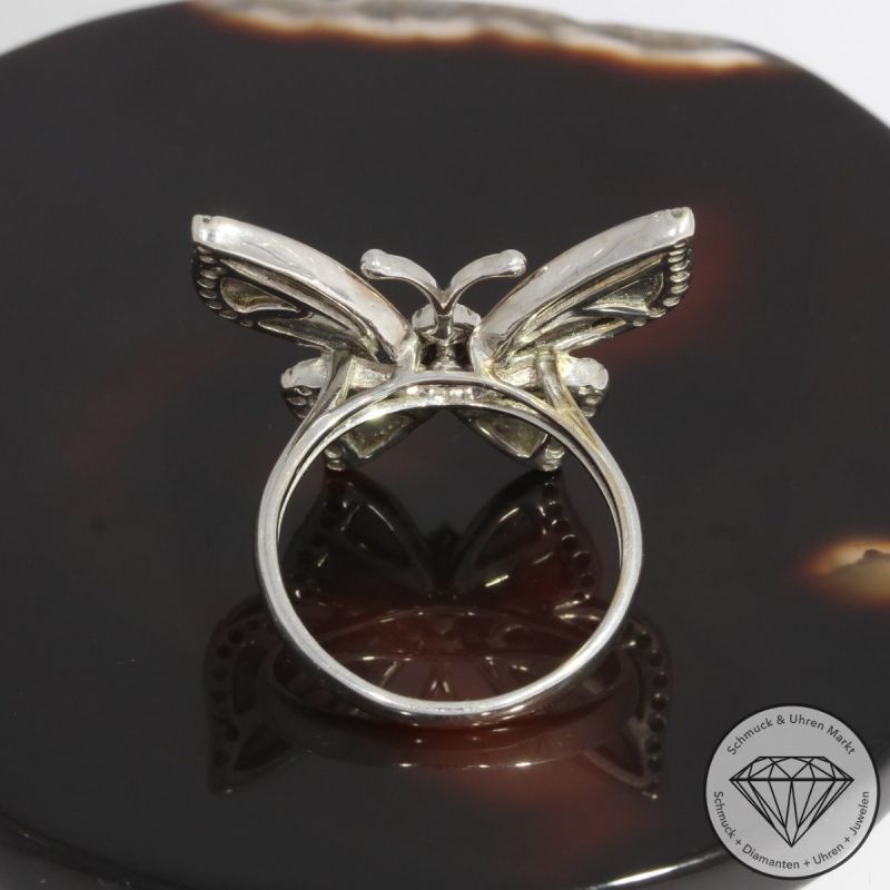 Wert 1990 € Brillant Perlmutt Ring Schmetterling in 750er 18 K Weißgold - 92056