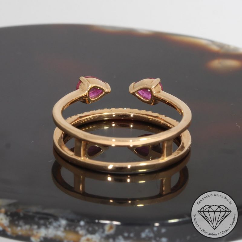 Sale! Wert 1490 € Brillant Rubin Ring in 750er 18 K Rosegold - 92061