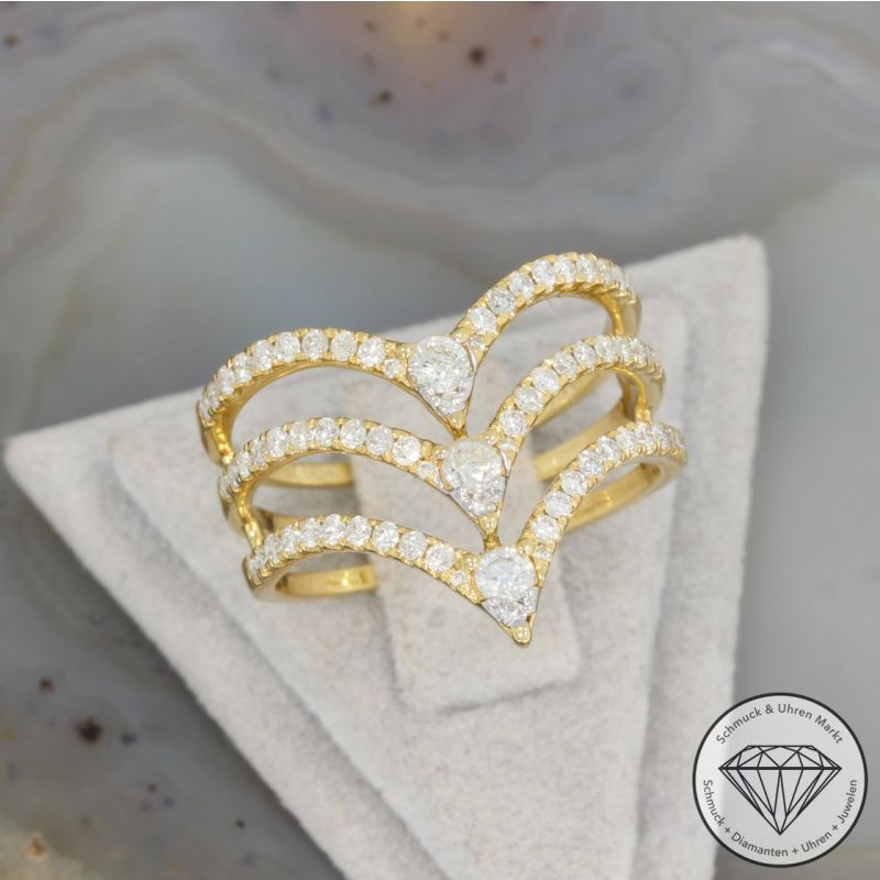 Wert 2690 € Brillant Ring (0,75 carat) in 750er 18 K Gelbgold - 92066